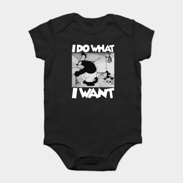 Steamboat Willie. I Do What I Want Baby Bodysuit by Megadorim